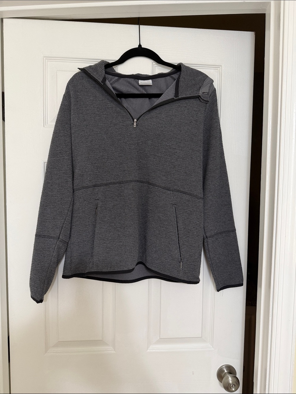 Women’s Gray Half-Zip Hooded Sweatshirt